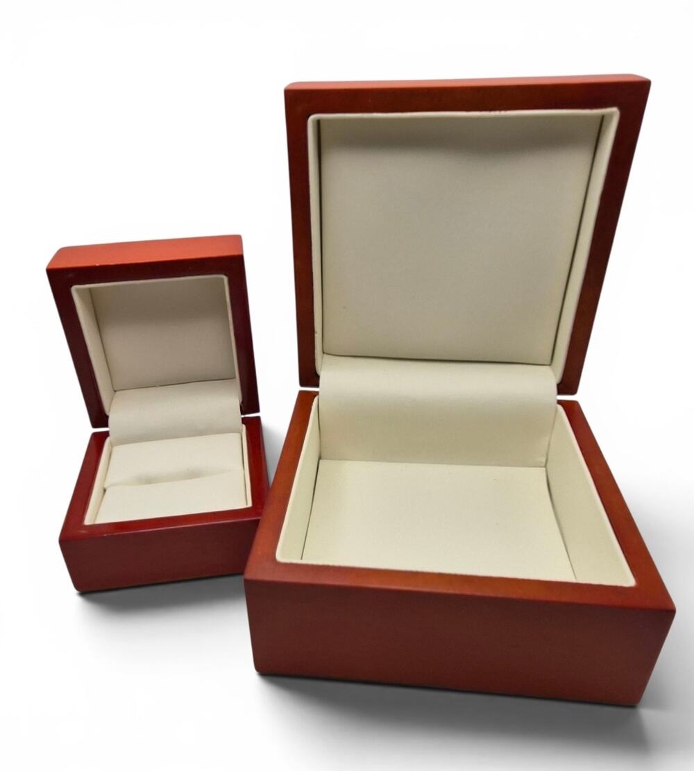 Wood Jewelry Presentation Box Set Ring Box Matching Display Case